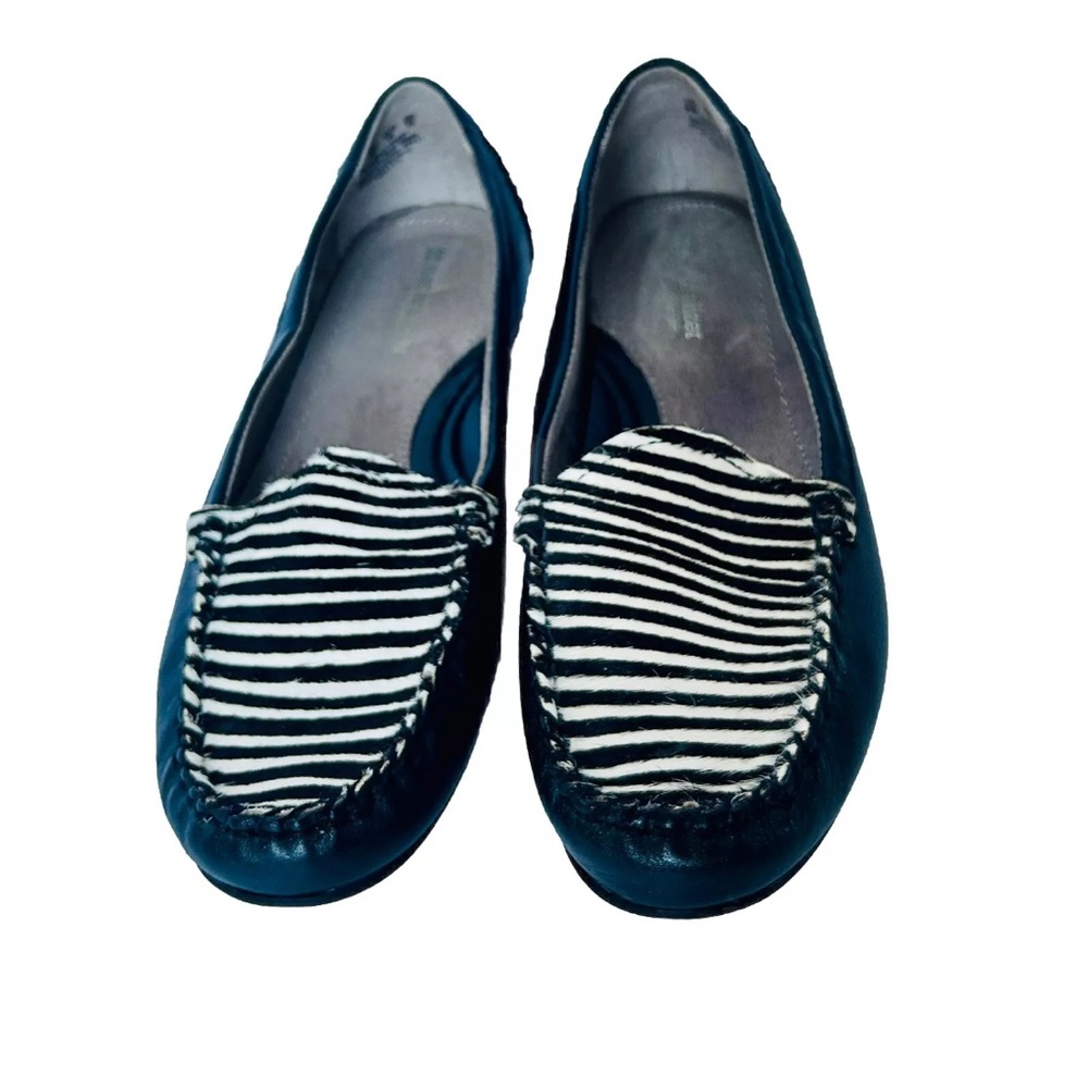 Naturalizer N5 Comfort Womens Walking Loafers animal print black and white